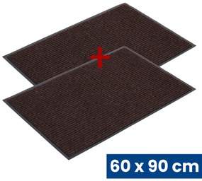 Odolná vstupná kobercová rohož s PVC 1+1 ZADARMO, 60 x 90 cm, hnedá