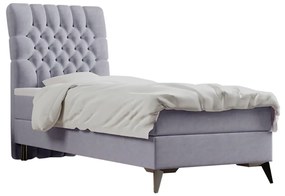 Boxspringová posteľ, jednolôžko, sivá, 90x200, ľavá, BARY