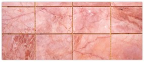 Obraz - Ružové, mramorované dlaždice (120x50 cm)