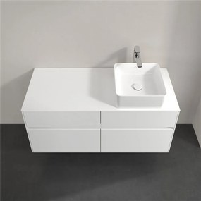 VILLEROY &amp; BOCH Collaro závesná skrinka pod umývadlo na dosku (umývadlo vpravo), 4 zásuvky, 1200 x 500 x 548 mm, White Matt, C04300MS