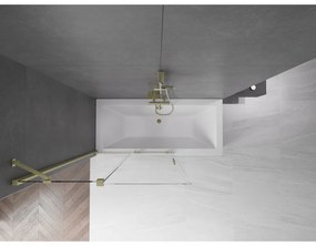 Mexen Velar, 2-krídlová posuvná vaňová zástena 110 x 150 cm, 8mm číre sklo, zlatý matný profil, 896-110-000-01-55