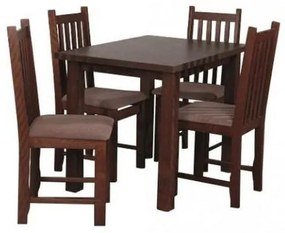 Jedálenský set Barol - Stôl 100x70, 4x stolička (orech/aston 5)