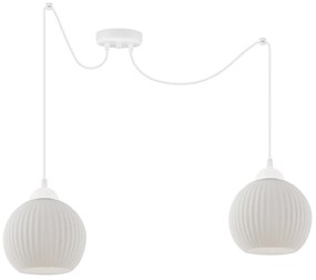 Závesné svietidlo Riffle Round Spider, 2x biele sklenené tienidlo, w