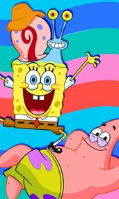 Carbotex Bavlnený froté uterák 30x50 cm - Sponge Bob s Patrickom a Garym