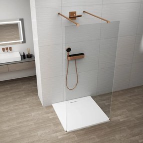 Polysan Polysan, ESCA COPPER MATT jednodielna sprchová zástena do priestoru, číre sklo, 1200 mm, ES1012-10