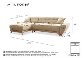 Tyrkysovomodrá rozkladacia rohová pohovka (variabilná) Dazzling Daisy – Miuform