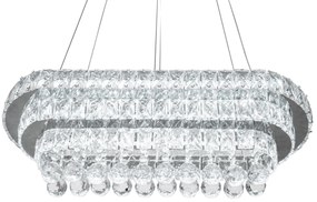 Toolight Toolight, Krištáľové závesné stropné svietidlo LED 102W + diaľkové ovládanie APP417-CP, chrómová, OSW-65015