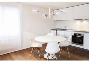 Závesne svietidlo Paris, 4x transparentné sklenené tienidlo, W/CH