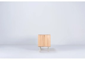 TV stolík z dubového dreva v bielo-prírodnej farbe 150x64 cm Fina – Gazzda