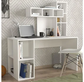 PC stolík Carla (biela). Akcia -18%. Vlastná spoľahlivá doprava až k Vám domov. 1088248