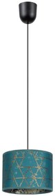 Luster na lanku REZO 1xE27/60W/230V tyrkysová