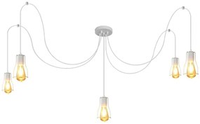Luster na lanku TUBE LONG 5xE27/10W/230V biela