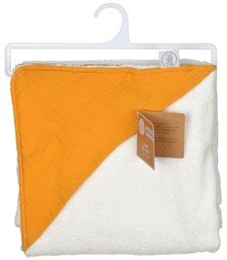 Žltá mušelínová detská osuška s kapucňou 75x75 cm – Bébé Douceur