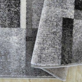 DY Sivý koberec s geometrickým vzorom Otto 09 Rozmer: 80x150 cm