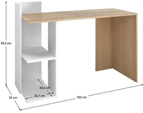 PC stolík Zunno (biela + dub sonoma). Vlastná spoľahlivá doprava až k Vám domov. 1119364