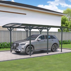 Prístrešok na auto BestBerg BBCP-CP7 / 15,2 m² / 505 × 300 × 219 cm / antracit/sivá