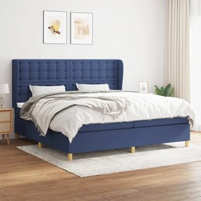 Boxspring posteľ s matracom modrá 200x200 cm látka 3128875