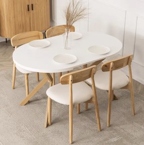 LUGO Rozkladací stôl 90-190 cm biely/dub