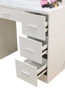 Veľký toaletný stolík biely s osvetlením 80 x 40 x 110cm