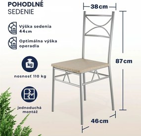 Jedálenská súprava PAUL,  5-dielna, dubová hnedá Jurhan