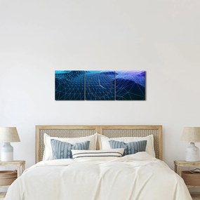 Obraz - Hory v počítačovom modeli (s hodinami) (90x30 cm)
