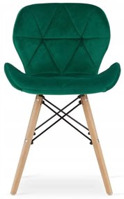 Jedálenská zostava TODI 80cm okrúhly stolový set biely + 4 stoličky LAGO zelené