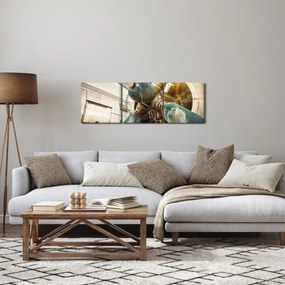 Obraz - Vrtuľa starého lietadla (s hodinami) (90x30 cm)