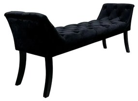 Tempo Kondela Dizajnová lavica, čierna Velvet látka/kaučukové drevo, 160 cm, HEMY TYP 1