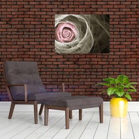 Sklenený obraz - Abstraktné ruže svetlo ružová (70x50 cm)