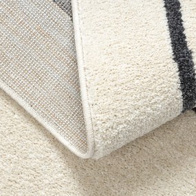 Dywany Łuszczów, Kusový koberec Fusion 8297 cream/dark grey, 160x220, biela, kancelária