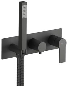 Matne čierna podomietková sprchová batéria (3 výstupy) Pax – Sapho
