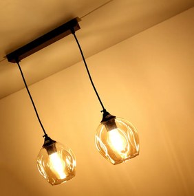 Candellux Čierno-hnedý závesný luster Aspa pre žiarovku 2x E27 32-00590