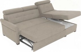 Rohová sedacia súprava Harris, hnedo-béžová taupe látka, pravý roh