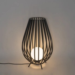 Dizajnová stojaca lampa čierna s opálom 70 cm - Angela