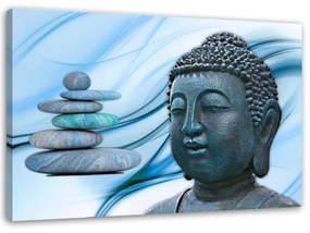 Obraz na plátně Buddha Stone Blue - 90x60 cm