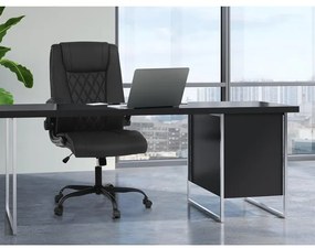 Autronic BONTEC Kancelárske kreslo, hojdací mechanizmus, čierna ekokoža, KA-Y344 BK Farba: Modrá