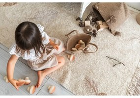 Krémový prateľný ručne tkaný bavlnený detský koberec 170x240 cm Pine Forest – Lorena Canals