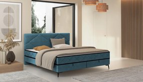 Posteľ Parana 180x200 cm, modrá aqua zamatová látka