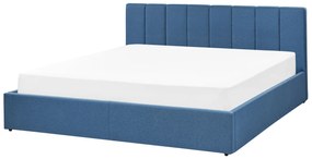 Čalúnená posteľ s úložným priestorom 180 x 200 cm modrá DREUX Beliani