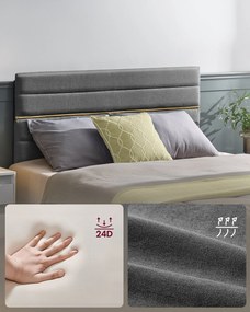 Rám manželskej postele VASAGLE pre matrac 140 x 200 cm, bridlicovo sivá RMB504G01