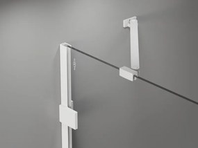 Mexen Lunar, ľavé otočné sprchové dvere 125 cm, 8mm číre sklo, biely profil, 834S-125-050-20-00-L