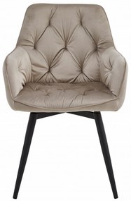Otočné jedálenské kreslo JORK360 VELVET, béžové