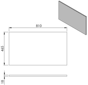 Sapho Sapho, Doska DTDL 81x1,8x46,5cm, biela lesklá, CR081-3030
