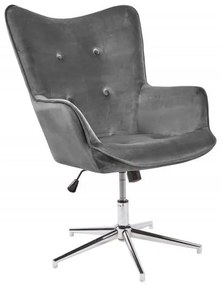 Invicta Interior -  Elegantné otočné kreslo MR. LOUNGER výškovo nastaviteľná šedý zamat