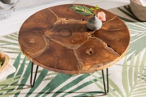 Dizajnový konferenčný stôl Mappe 70 cm teak