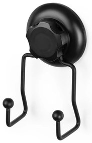 Čierny samodržiaci nástenný dvojitý háčik Compactor Bestlock Black