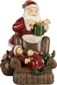Christmas Decoration Figurine Santa Claus 17x13x18 Cm Red Plastic - 17.0 cm