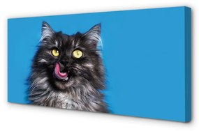 Obraz na plátne Oblizujący mačka 140x70 cm