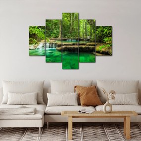 Obraz - Vodopád Erawan v Kanchanaburi, Thajsko (150x105 cm)
