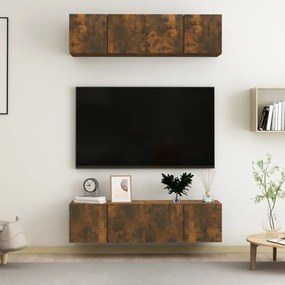 TV stolíky 4 ks hnedý dub 60x30x30 cm kompozitné drevo 3120203